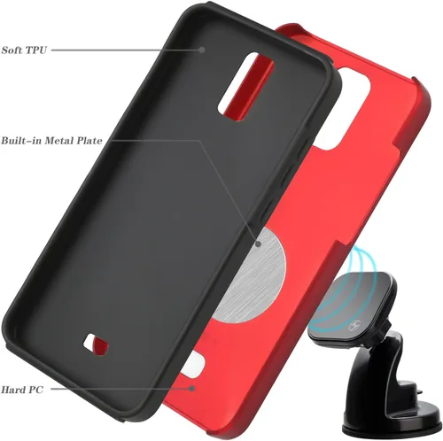 Vista 2 de Ailiber BLU View 3 - Funda para teléfono con protector de pantalla de vidrio templado, soporte magnético para automóvil con placa de metal