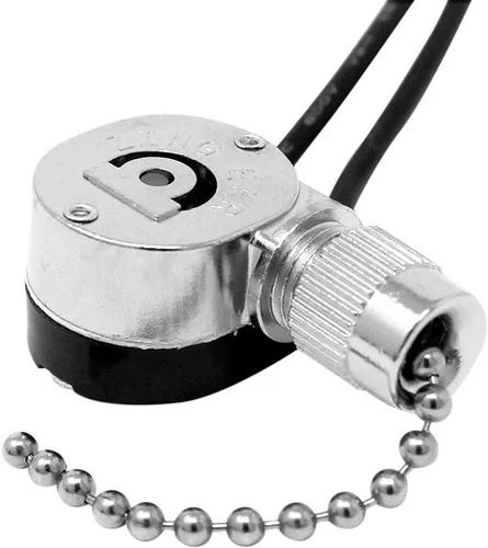 Vista 7 de Interruptor de cadena de tracción de techo ZE-109M Zing Ear Metal Pull Chain Light Switch ON-Off Interruptor de cadena de tracción Interruptor