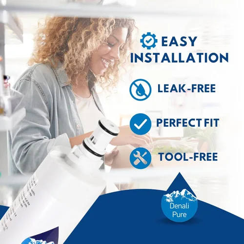 Vista 6 de Filtro de agua de repuesto para refrigerador Whirlpool ED5VHGXML13, compatible con cartucho de filtro de agua para refrigerador Whirlpool 4396508