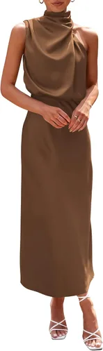 Vista 22 de PRETTYGARDEN Women's Summer Satin Maxi Cocktail Dress Verde militar