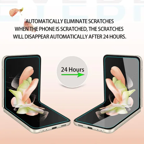 Vista 3 de Protector de pantalla para Galaxy Z Flip 4 5G + protectores de lente de cámara, [2+2 unidades] Protector de pantalla de cobertura completa