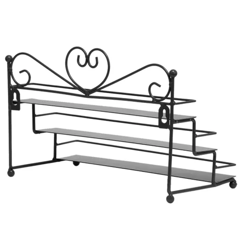 Vista 5 de Dazone Estante de metal montado de 3 niveles para esmalte de uñas, estante de pared, aceites esenciales, organizador de perfumes (negro)