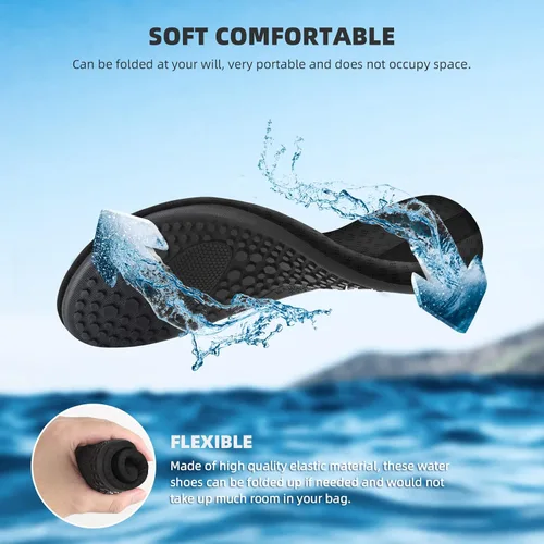 Vista 3 de ATHMILE Zapatos de agua para mujeres y hombres calcetines acuáticos de secado rápido para playa piscina río yoga lago surf deportes acuáticos