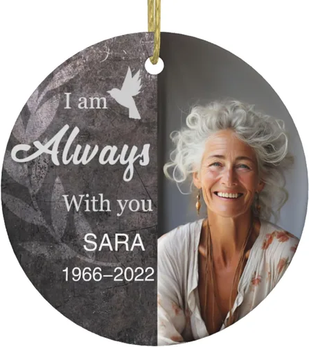 Vista 14 de Adornos personalizados para la primera Navidad del bebé, adornos colgantes de cerámica con foto de bebé, regalo de recuerdo para bebé recién nacido