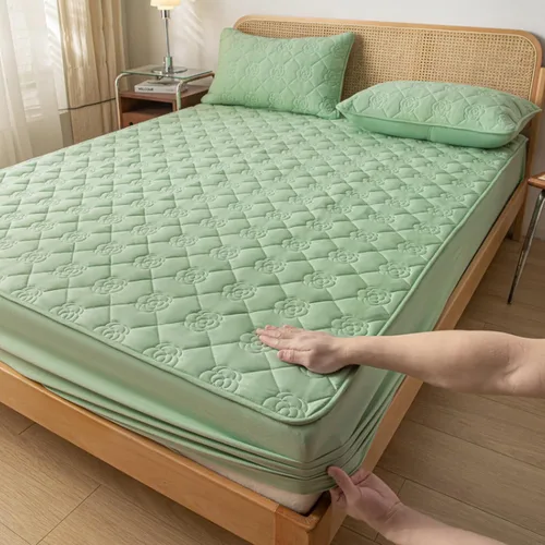 Vista 13 de FCLDESHOP Sábana elástica de bolsillo profundo, sábanas gruesas con impresión acolchada, para dormitorio de niño y niña, impermeable, barrera
