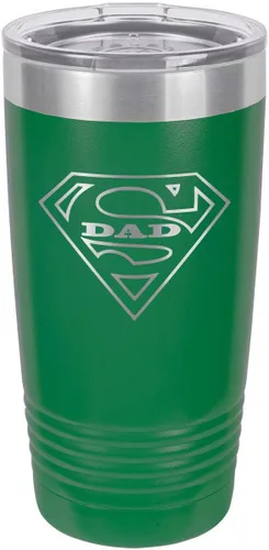 Vista 12 de SUPER DAD-B BLACK Vaso de bebida de 20 onzas con pajita Taza de viaje grabada con láser Comparar con Yeti Rambler Idea de regalo para papá