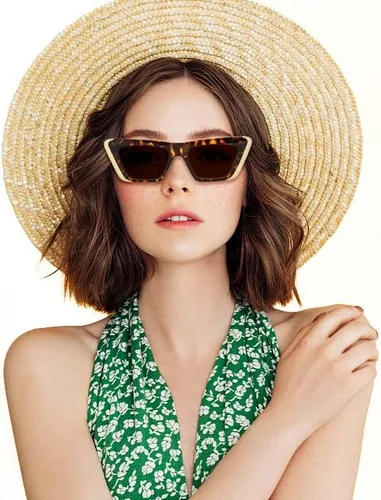 Vista 3 de FEISEDY Gafas de sol retro para mujeres y hombres, estilo vintage, ojo de gato, a la moda, de metal, cuadrados, de los años 70, montura clásica