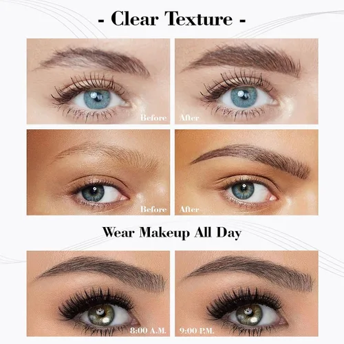 Vista 3 de Lápiz de cejas Microblading de 4 puntos para levantar cejas y arrebatar, maquillaje de ojos de larga duración, impermeable, cabello natural