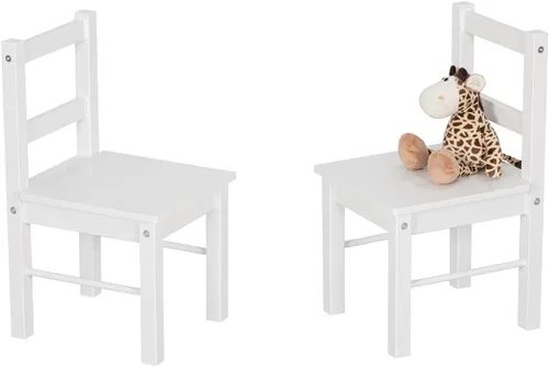 Vista 6 de UTEX Par de sillas de madera para niños para jugar o actividad, juego de 2, espresso..