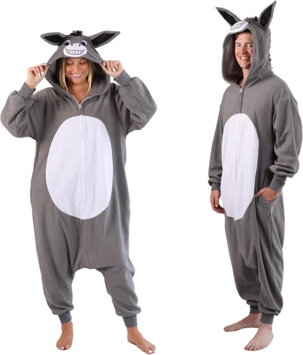 Vista 9 de Funziez! - Disfraz de Halloween para adultos, dinosaurio y tiburón; mameluco de felpa unisex de una pieza para adultos, hombres y mujeres Alien Azul