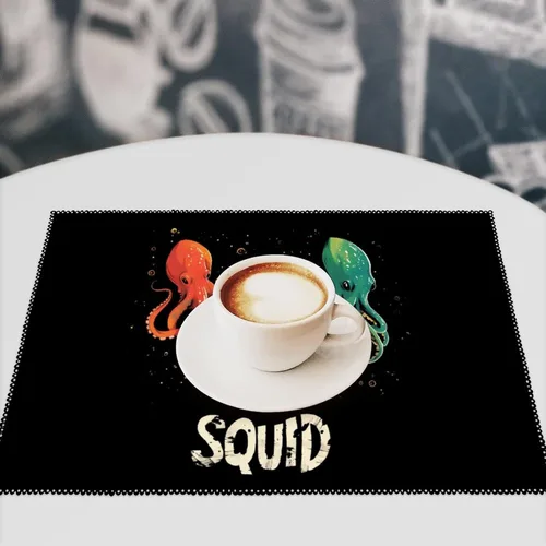 Vista 7 de Squid Squad Placemats Set of 6 Resistant Table Mats Washable Place Mats for Dinner Party Table Decoration