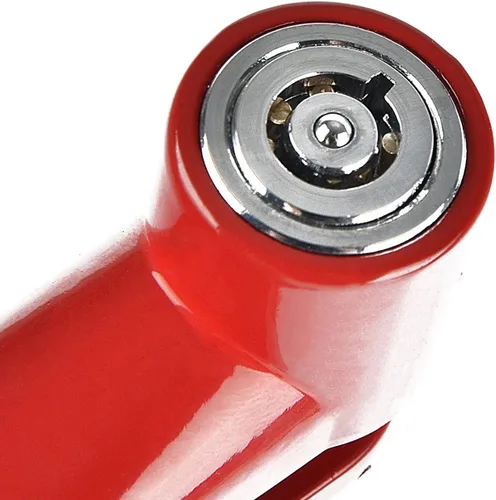 Vista 3 de Bloqueo de disco de seguridad para motocicleta, bicicleta, antirrobo, bloqueo de freno de rueda, candado resistente al agua para motocicleta, Rojo