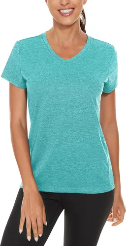 Vista 3 de TACVASEN Camisetas de manga corta para mujer, ligeras, de secado rápido, para senderismo, para exteriores