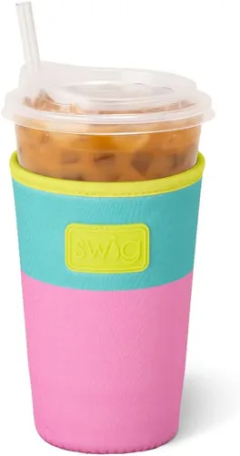 Vista 3 de Swig Life Coolie - Funda aislante para taza helada mediana de 22 onzas con asa, funda aislante de neopreno que mantiene las bebidas frías