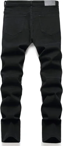 Vista 2 de AITITIA Jeans de motociclista de ajuste regular para hombre