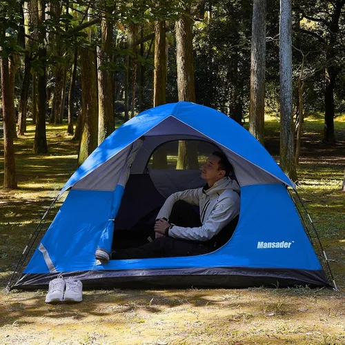 Vista 7 de Tienda de campaña impermeable para 2/3/4 personas para camping, ligera y fácil de instalar, tienda de campaña para senderismo al aire libre, tienda