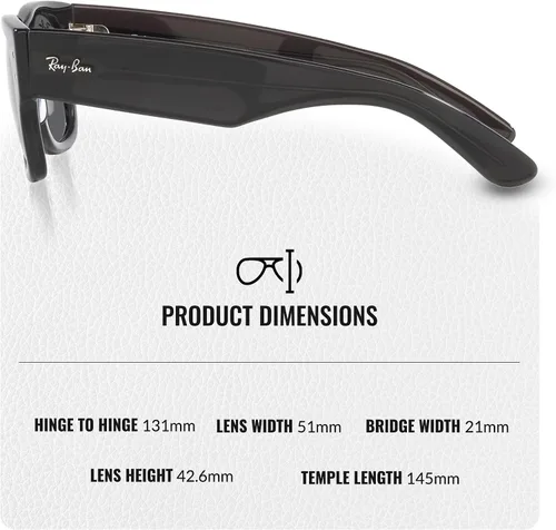 Vista 25 de Ray-Ban RB0840S MEGA WAYFARER Gafas de sol de forma cuadrada con kit oficial de gafas
