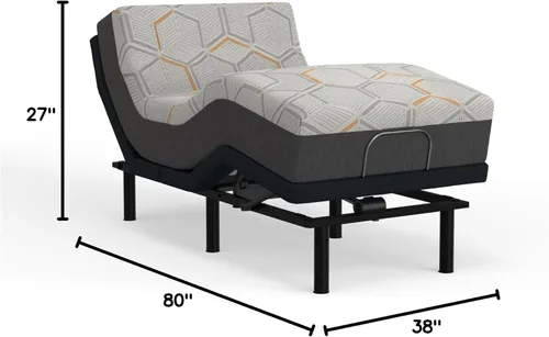 Vista 2 de Blissful Nights e5 - Base de cama ajustable con inclinación de la cabeza + colchón con infusión de gel de cobre de 12 pulgadas, masaje