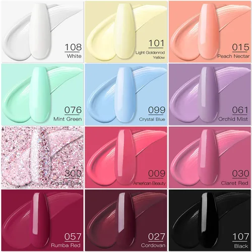 Vista 2 de Candy Lover - juego de esmaltes de gel con lámpara de 36W 035 oz de colores macarrones con capa superior mate UVLED juego de esmaltes de uñas