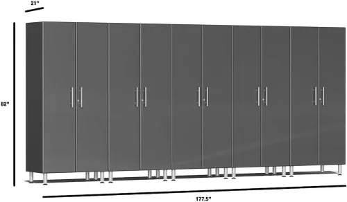 Vista 2 de Ulti-MATE UG22650G - Kit de gabinete alto de garaje de 5 piezas en gris grafito metálico
