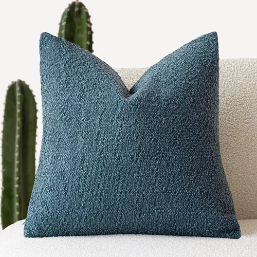 Vista 40 de Foindtower Fundas de almohada decorativas con textura de boucle, fundas de almohada sólidas, neutrales, suaves y acogedoras para silla, sofá