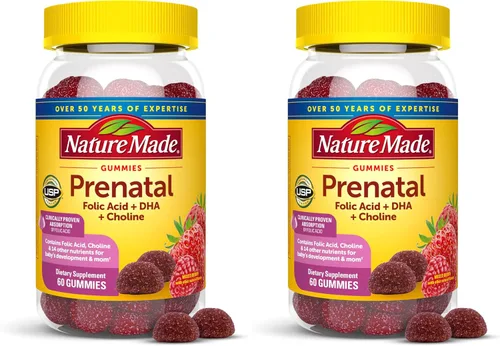 Vista 10 de Nature Made Gomitas prenatales con DHA y ácido fólico, suplemento vitamínico y mineral prenatal para apoyo nutricional diario, 60 gomitas