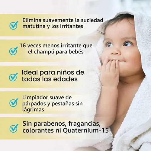 Vista 3 de OCuSOFT Limpiador de párpados y pestañas para bebés, toalla prehumedecida, blanco/azul, 20