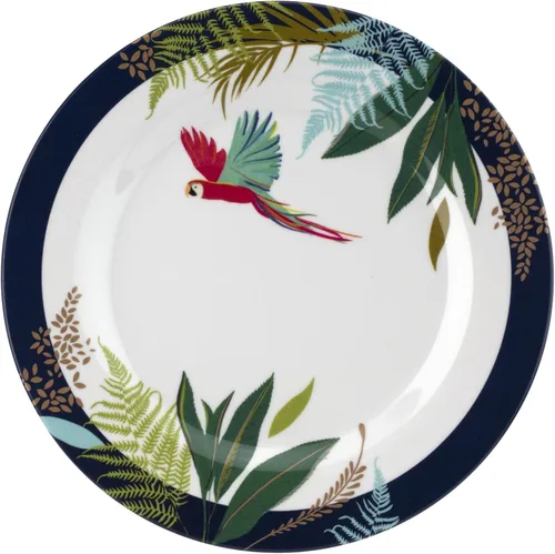 Vista 2 de Portmeirion Sara Miller - Juego de 4 platos de ensalada de flamencos, sin BPA, de 8 pulgadas, con flamencos para verano, aptos para lavavajillas