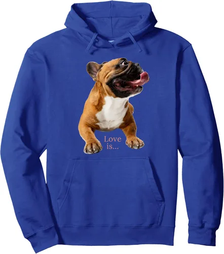 Vista 3 de Fawn - Camiseta de Bulldog francés con capucha para mamá, papá, perro, cachorro, Negro