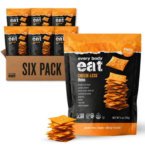 Vista 9 de Every Body Eat Snack Thins, sabor sin queso, vegano, sin gluten y sin lácteos (paquete de 2)