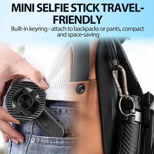 Vista 7 de Palo selfie magnético 4 en 1 con rotación de 360° multifuncional con control remoto inalámbrico desmontable para iPhone y Android, soporte