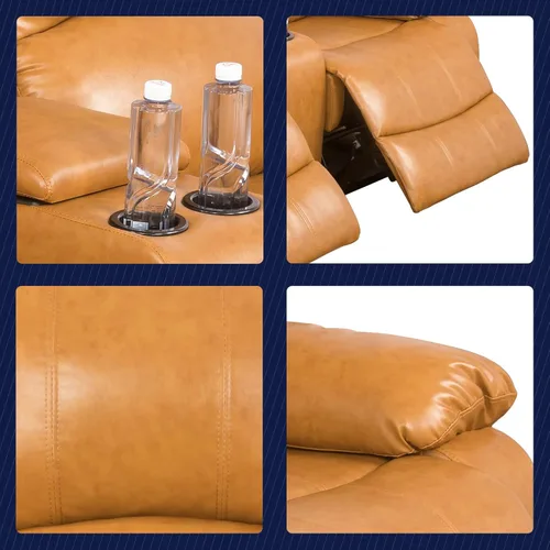 Vista 5 de Beverly Fine Furniture Alpine - Juego de sillón reclinable para sala de estar, sofá de dos piezas, color jengibre