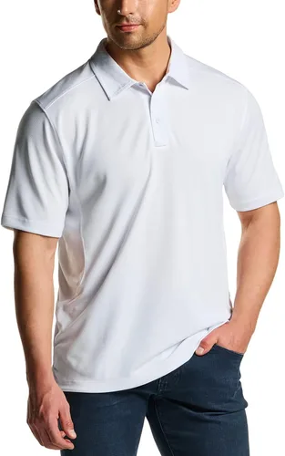 Vista 2 de CQR Camiseta polo táctica para hombre, de manga corta, ligera y con Dry Fit, tela piqué, FPU 50+, para exteriores