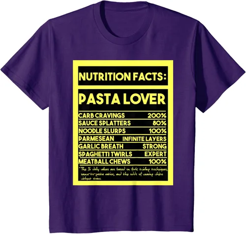 Vista 24 de Pasta Lover Nutrition Facts: The Ultimate Carb Connoisseur's T-Shirt Negro