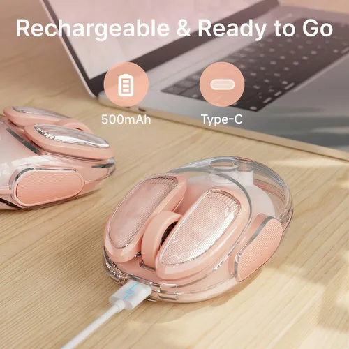 Vista 5 de SEUNKWANG EWEADN Q9 Ratón Inalámbrico Transparente Dual Mode Bluetooth y 2.4G USB con Iluminación RGB, Clics Silenciosos, Compatibilidad