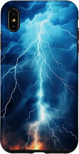 Vista 11 de iPhone 13 Pro Max Cool Blue Lightning Bolt Storm Funda de arte gráfico Wild Nature Sky