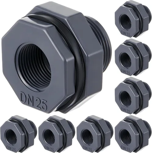 Vista 26 de 4 unids 1 pulgada mamparo montaje PVC Npt tanque conector
