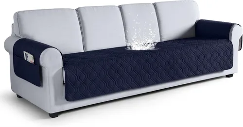 Vista 53 de VANSOFY Funda para Sofá, Fundas de Sofá Impermeables Lavables Forro Protector de Muebles Fundas de Asiento de Sofá Antideslizantes para Perros, Negro