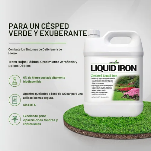 Vista 3 de Covington Concentrado de hierro líquido quelado (32 onzas) de hierro líquido para césped y jardín, suplemento de nitrógeno para plantas, arbustos