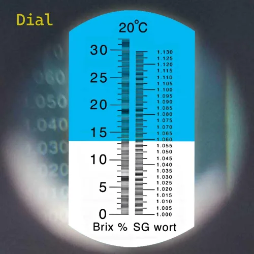 Vista 3 de aichose Refractómetro Brix con ATC, doble escala - Gravedad específica y Brix, hidrómetro para elaboración de vino y elaboración de cerveza, kit