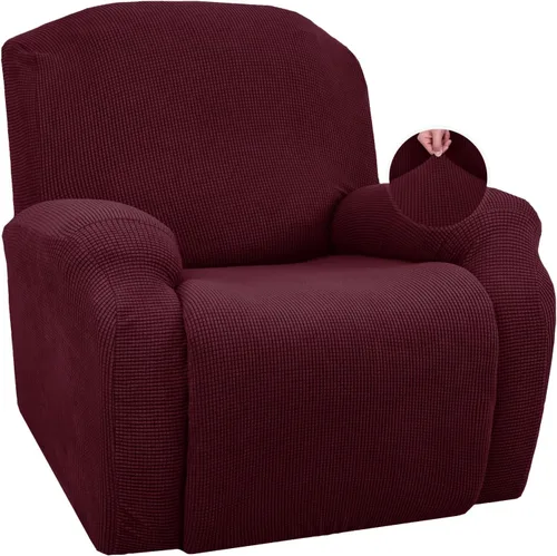 Vista 9 de JIVINER Fundas súper elásticas para sillas reclinables, de elastano, suave, con bolsillos, protector de muebles reclinables