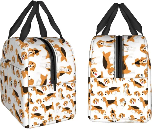 Vista 4 de Beagle - Bolsa de almuerzo para perros, aislada, resistente al agua, reutilizable, para viajes de picnic