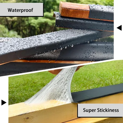 Vista 5 de Dongxw Cinta de Vigueta para Terraza 2''×50', Cintas Impermeables de Butilo para Vigas de Terraza, Cinta de Sellado Resistente a la Intemperie