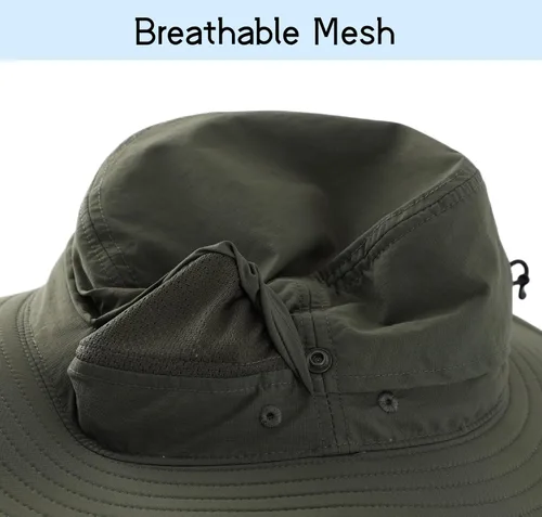 Vista 5 de Connectyle Sombrero de sol para hombres y mujeres al aire libre con protección UV Safari sombrero para pesca, senderismo, jardinería, sombrero