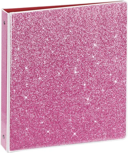 Vista 14 de NatureTouch Carpeta de 3 anillas, organizador con purpurina de 1 pulgada (10.5'' x 11.5'') con capacidad para 300 páginas tamaño carta de 8.5'' x