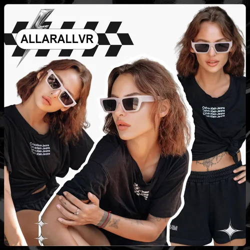 Vista 4 de Allarallvr Gafas de sol cuadradas retro para mujeres y hombres, montura rectangular, gafas de sol unisex AR82108