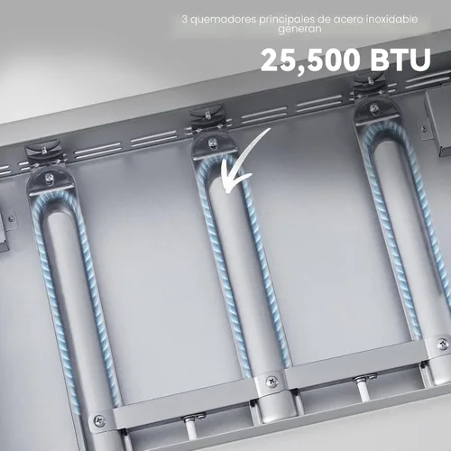 Vista 5 de Royal Gourmet PD1301S - Plancha de gas portátil de 3 quemadores, 25,500 BTU de potencia de cocción, 304 pulgadas cuadradas, superficie de cocción