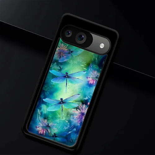 Vista 910 de Compatible con Google Pixel 4A 5G Mobile Case Creative Acrylic Panel trasero Silicona Protección Grip especialmente diseñado para Google Pixel 4A 5G
