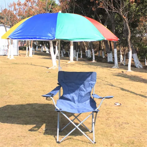 Vista 3 de Sillas de camping plegables al aire libre con toldo con portavasos para viajes, senderismo