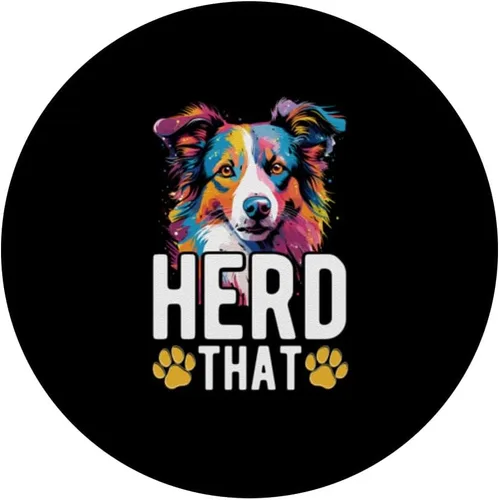 Vista 3 de Border Collie Dog - Herd That PopSockets PopGrip estándar